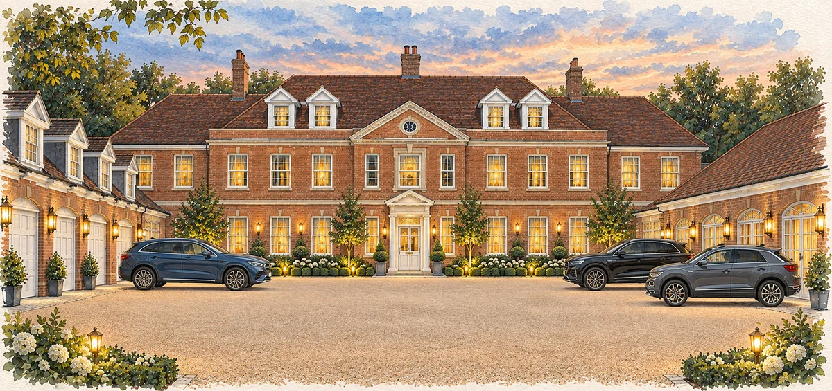 Watercolour: March House from the drive